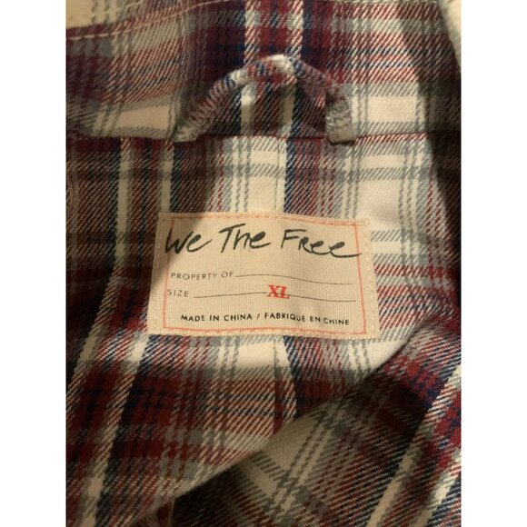 We The Free Red, White & Gray Plaid Alessandra Blazer W/ Notch Collar, Size XL - Picture 9 of 9